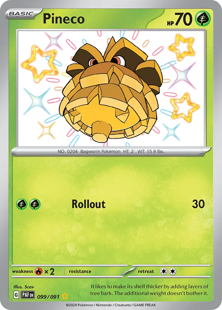 2024 Paldean Fates Pineco Common #01/91 Common card image