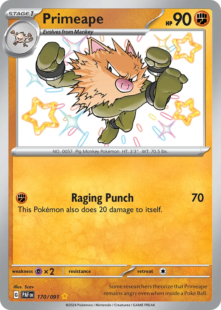 2024 Paldean Fates Primeape #46/91 Uncommon card image