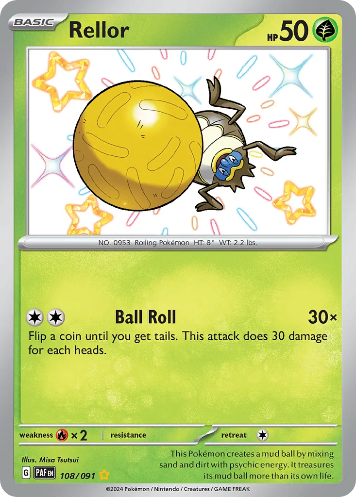 2024 Paldean Fates Rellor #108/91 Shiny Rare card image