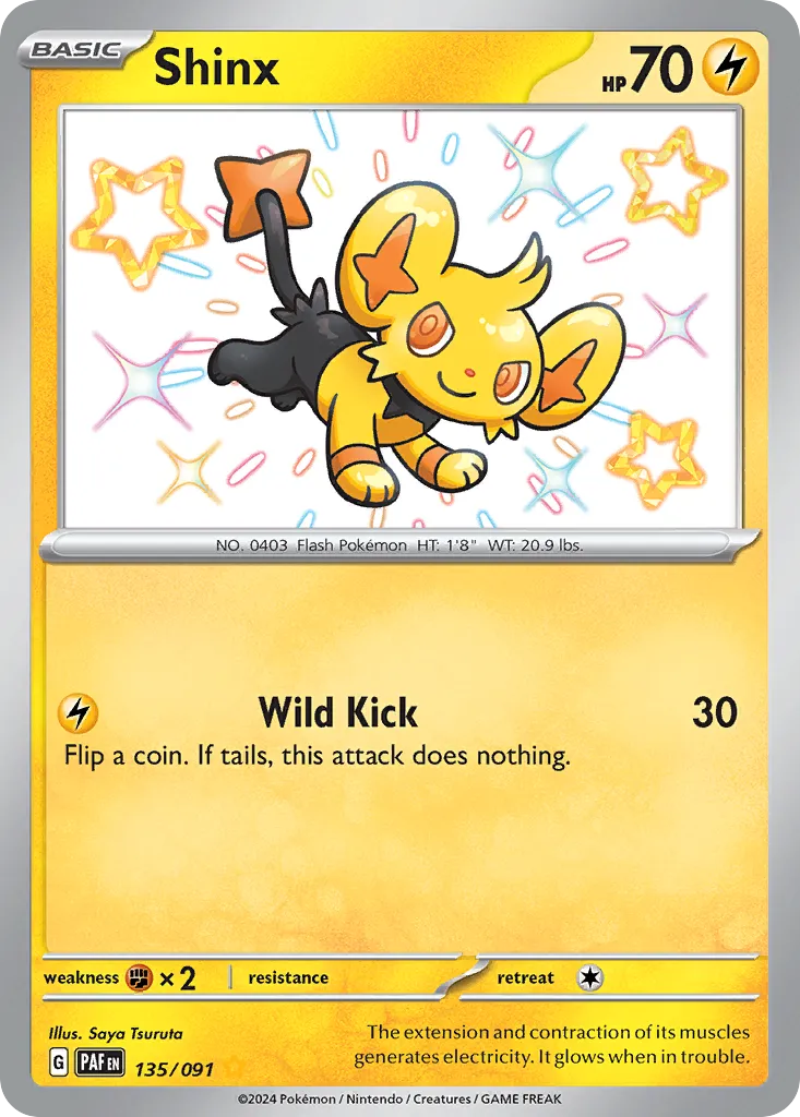 2024 Paldean Fates Shinx #135/91 Shiny Rare card image