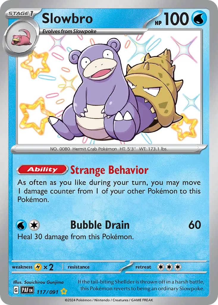 2024 Paldean Fates Slowbro #117/91 Shiny Rare card image