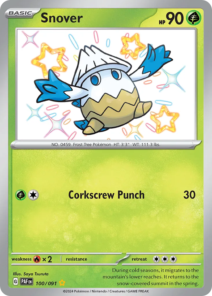 2024 Paldean Fates Snover Shiny Rare #100/91 Shiny Rare card image