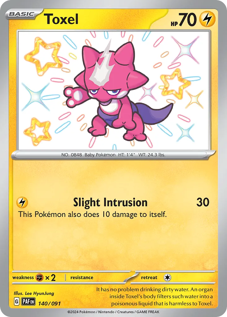 2024 Paldean Fates Toxel #140/91 Shiny Rare card image