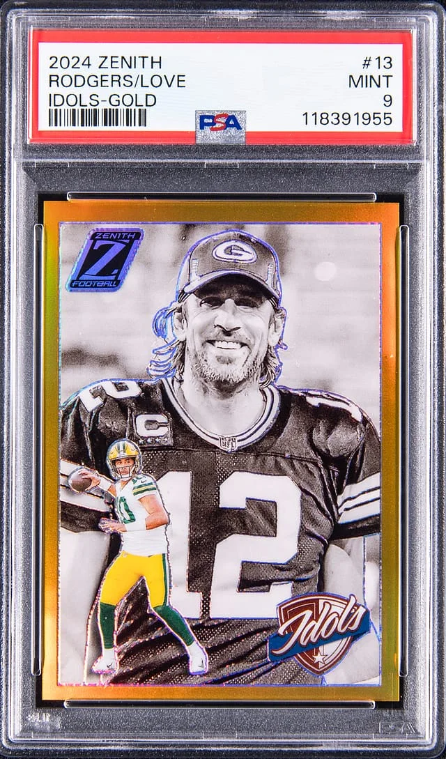 2024 Panini Aaron Roders/Jordan Love Zenith Idols Gold #13 card image
