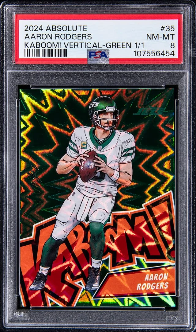 2024 Panini Absolute Aaron Rodgers Kaboom! Vertical Green #35 card image
