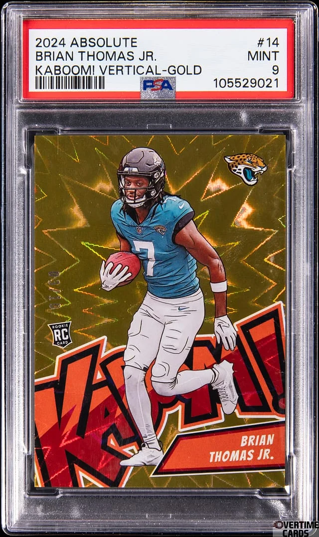 2024 Panini Absolute Brian Thomas Jr. Kaboom! Vertical Gold #14 card image
