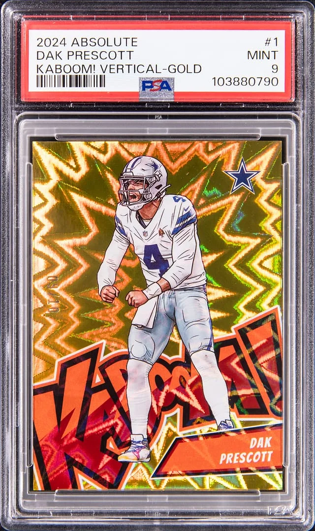 2024 Panini Absolute Dak Prescott Kaboom! Vertical Gold #1 card image