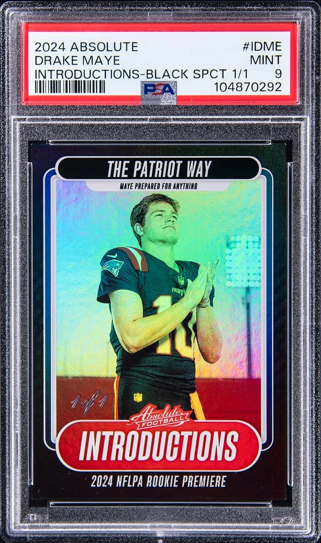 2024 Panini Absolute Drake Maye Introductions Black Spectrum #I-DME card image