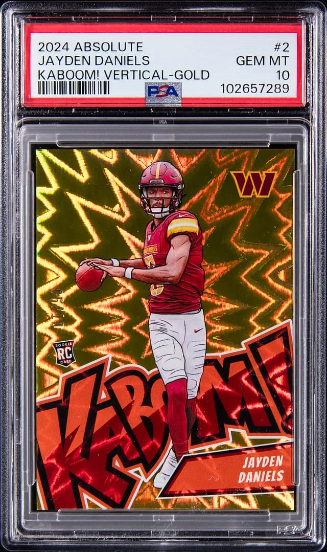 2024 Panini Absolute Jayden Daniels Kaboom! Vertical Gold #2 card image