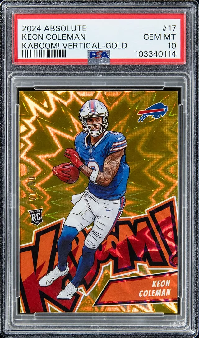 2024 Panini Absolute Keon Coleman Kaboom! Vertical Gold #17 card image