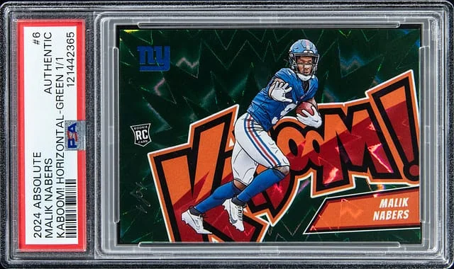 2024 Panini Absolute Malik Nabers Kaboom! Horizontal Green #6 card image