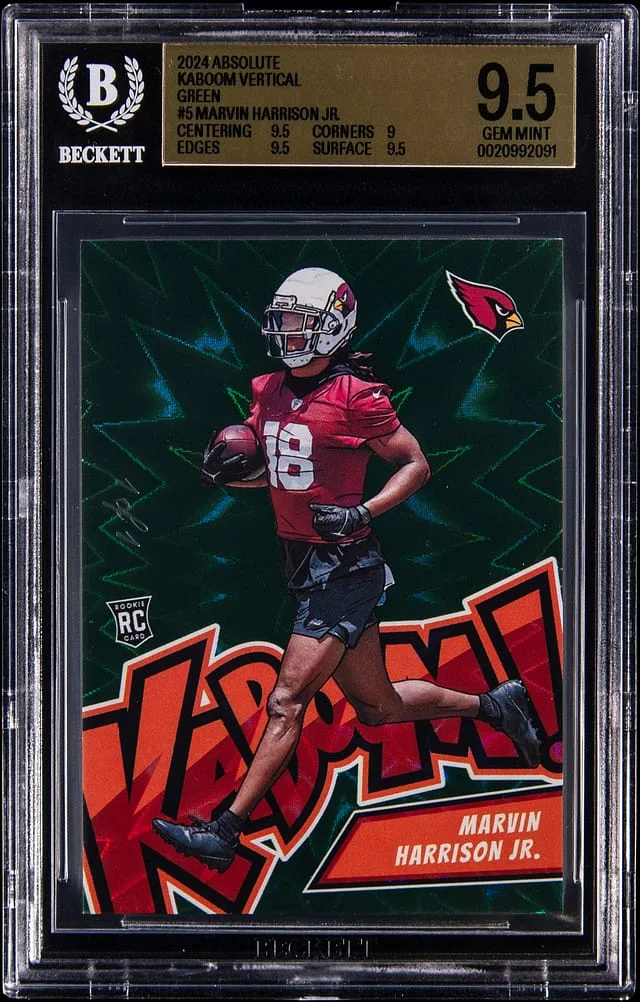 2024 Panini Absolute Marvin Harrison Jr. Kaboom! Vertical Green #5 card image