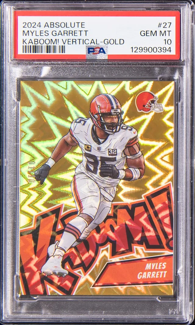 2024 Panini Absolute Myles Garrett Kaboom! Vertical Gold #27 card image