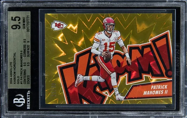 2024 Panini Absolute Patrick Mahomes II #1 Patrick Mahomes II Kaboom! Horizontal Gold #1 card image