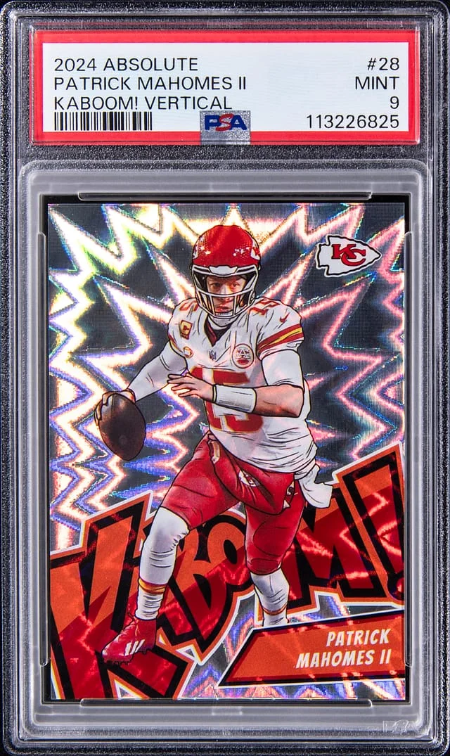 2024 Panini Absolute Patrick Mahomes II Kaboom Vertical #28 card image