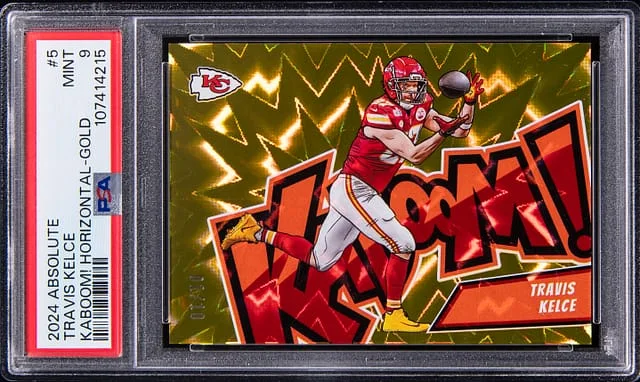 2024 Panini Absolute Travis Kelce Kaboom! Horizontal Gold #5 card image