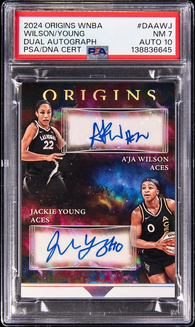 2024 Panini A'ja Wilson/Jackie Young WNBA Origins Dual Autograph #DA-AWJ card image