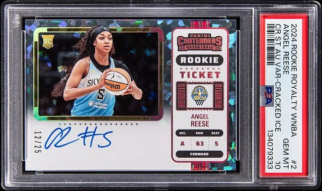 2024 Panini Angel Reese Instant Royalty WNBA Contenders Season Ticket Autograph Cracked Ice #2 card image