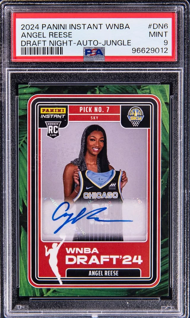 2024 Panini Angel Reese Instant WNBA Draft Night Autograph Jungle #DN-6 card image