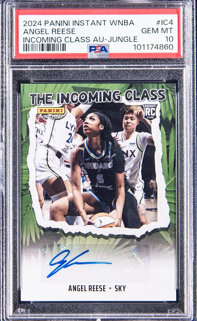 2024 Panini Angel Reese Instant WNBA Incoming Class Autograph Jungle #IC-4 card image