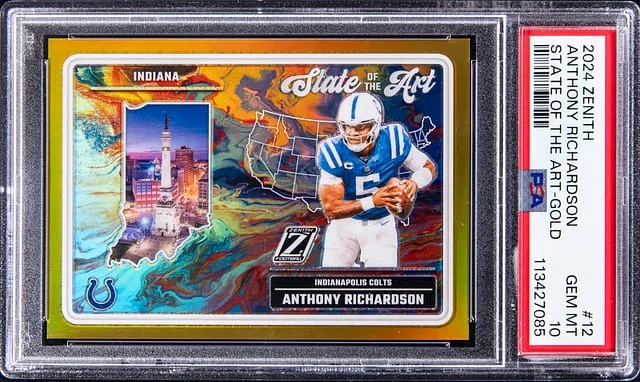 2024 Panini Anthony Richardson Zenith State of the Art Gold #12 card image