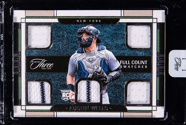 2024 Panini Austin Wells Patch - Panini Encased Three and Two Full Count Swatches #FCS-AW card image