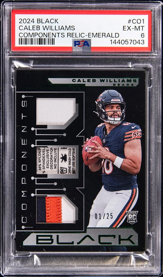 2024 Panini Black Caleb Wiiliams Components Relic Emerald #CO1 card image