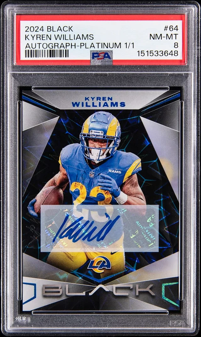 2024 Panini Black Kyren Williams Autograph Platinum #64 card image