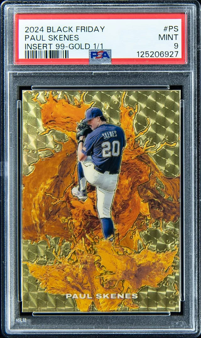 2024 Panini Black Paul Skenes Friday Insert 99 Gold #PS card image