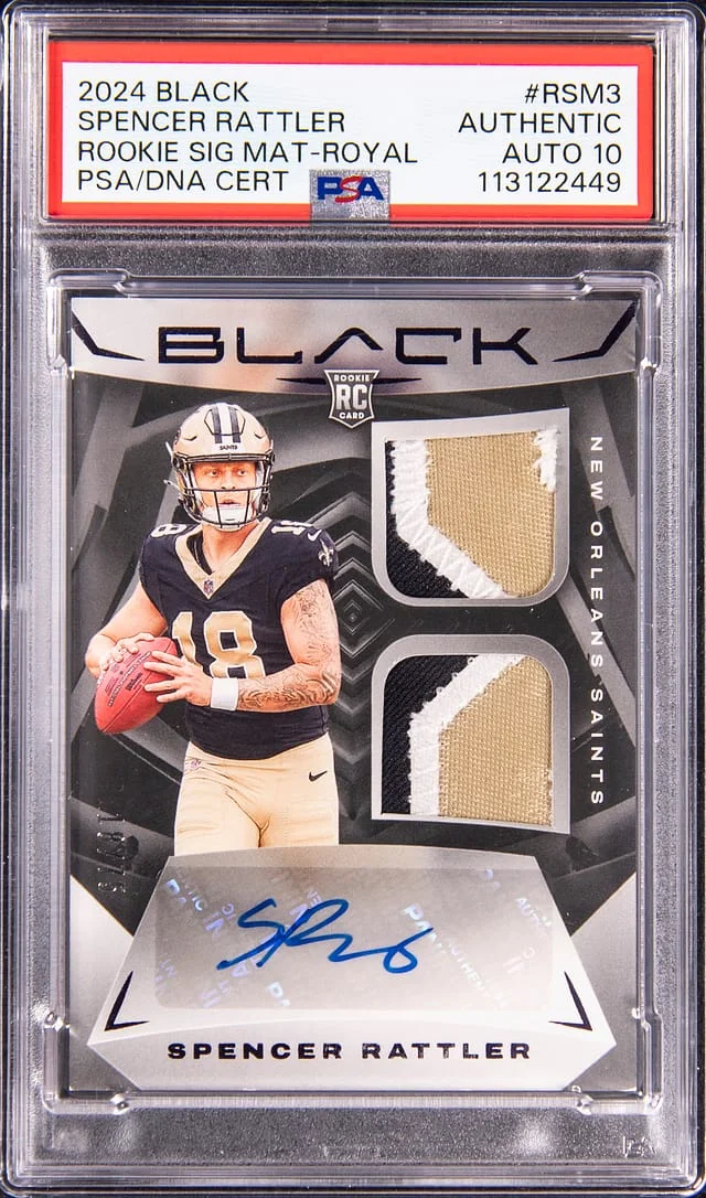 2024 Panini Black Spencer Rattler Signature Material Royal #RSM-3 card image