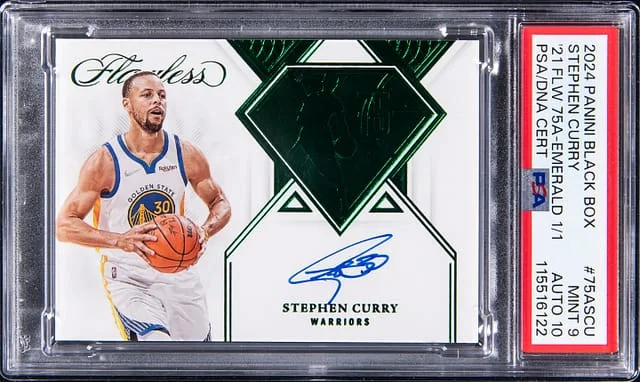 2024 Panini Black Stephen Curry Box '21 Flawless 75th Anniversary Autographs Emerald #75A-SCU card image
