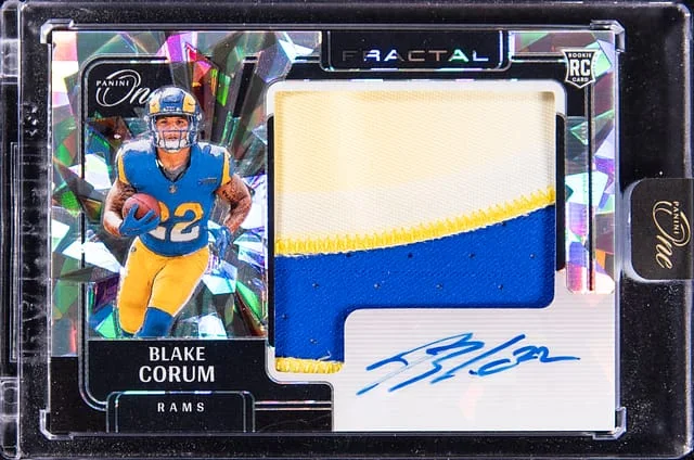 2024 Panini Blake Corum One Football Fractal Autograph #401 card image