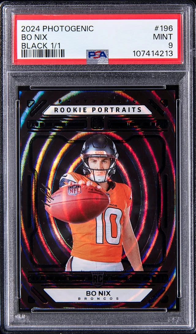 2024 Panini Bo Nix Photogenic Black #196 card image