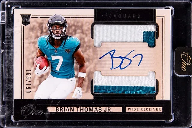 2024 Panini Brian Thomas Jr. One Dual Patch Autograph #33 card image