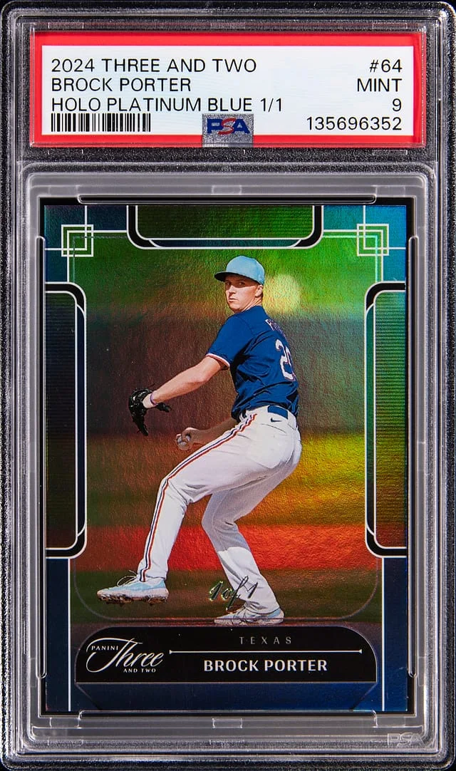 2024 Panini Brock Porter Three & Two Holo Platinum Blue #64 card image