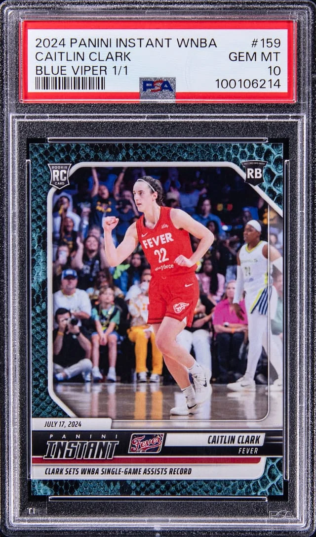 2024 Panini Caitlin Clark Instant WNBA Blue Viper #159 card image