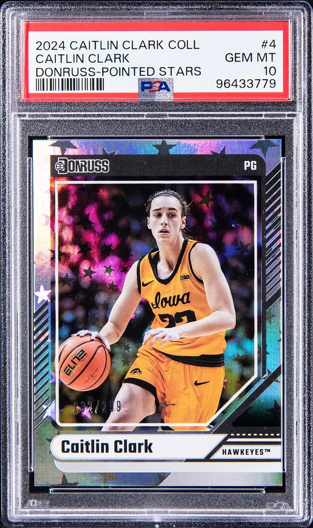 2024 Panini Caitlin Clark (232/299) Caitlin Clark Collection Donruss-Pointed Stars #4 card image