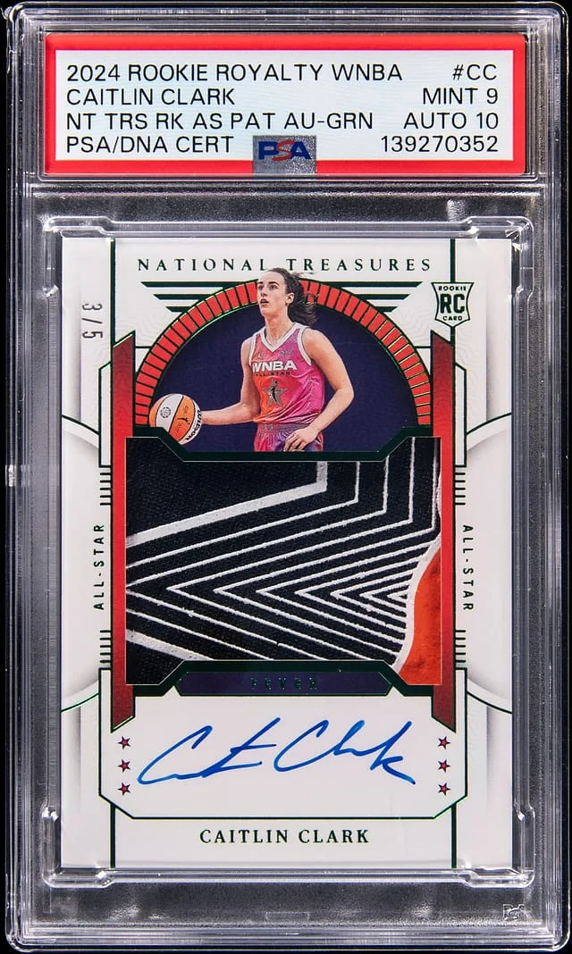 2024 Panini Caitlin Clark Royalty WNBA National Treasures All-Star Patch Autograph Green #APA-CC card image