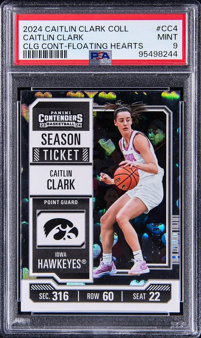 2024 Panini Caitlin Clark Collection Collegiate Contenders Floating Hearts #CC4 card image