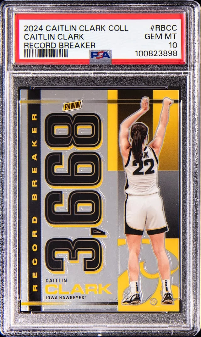 2024 Panini Caitlin Clark Collection Record Breaker #RB-CC card image