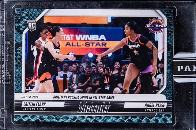 2024 Panini Caitlin Clark/Angel Reese - Panini Encased Instant WNBA Blue Viper #164 card image