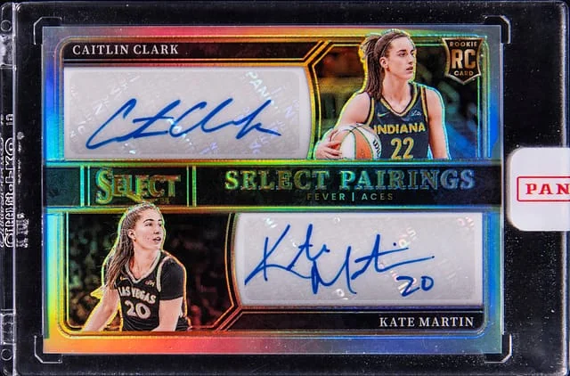 2024 Panini Caitlin Clark/Kate Martin WNBA Select Select Pairings Signatures #SPS-IOW card image