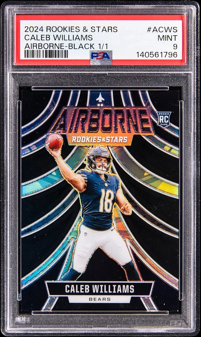 2024 Panini Caleb Williams Rookies & Stars Airborne Black #A-CWS card image