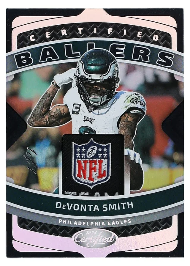 2024 Panini Certified Devonta Smith Ballers Memorabilia Black Mirror #CBM-DSH card image