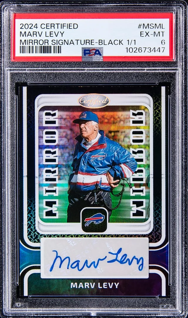 2024 Panini Certified Marv Levy Mirror Signatures Black #MS-ML card image