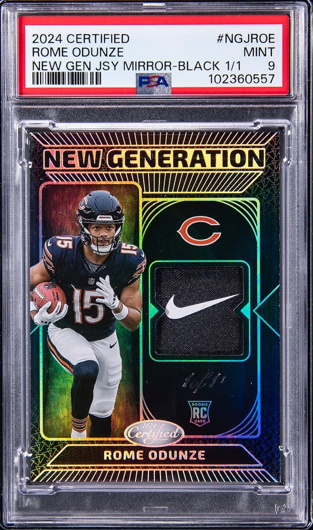 2024 Panini Certified Rome Odunze New Generation Jersey Mirror Black #NGJ-ROE card image
