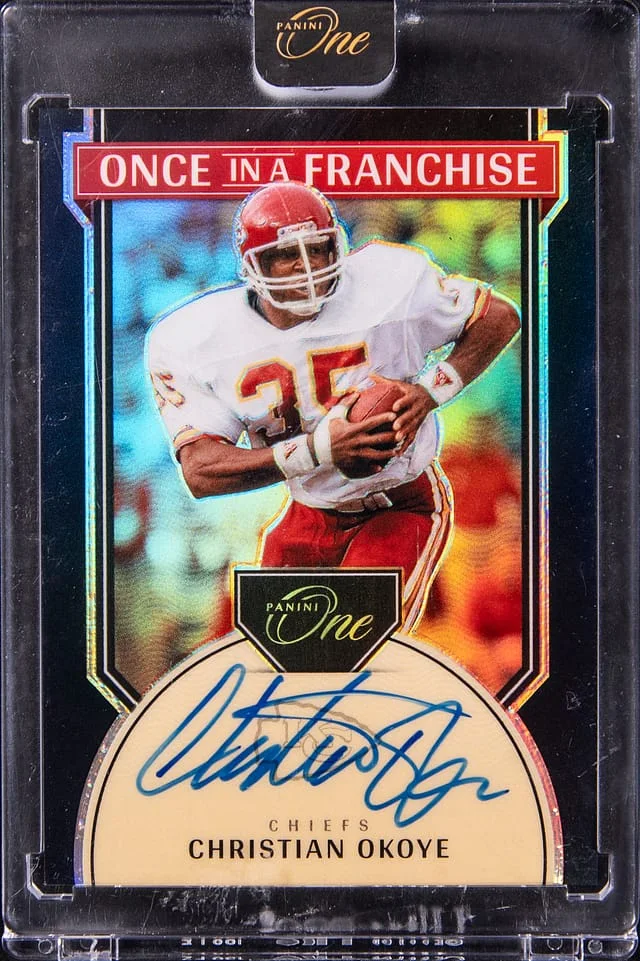 2024 Panini Christian Okoye One Once In A Franchise Black Auto #354 card image