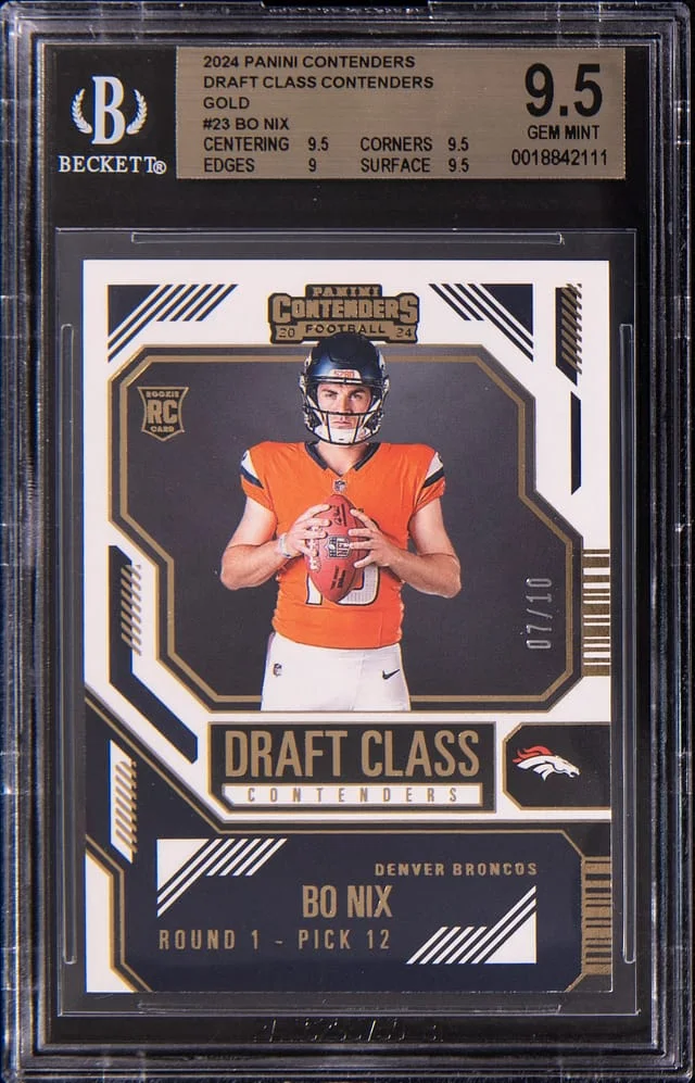 2024 Panini Contenders Bo Nix Draft Class Contenders Gold #23 card image