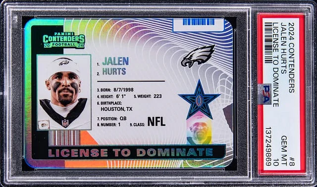 2024 Panini Contenders Jalen Hurts Licence To Dominate #8 card image