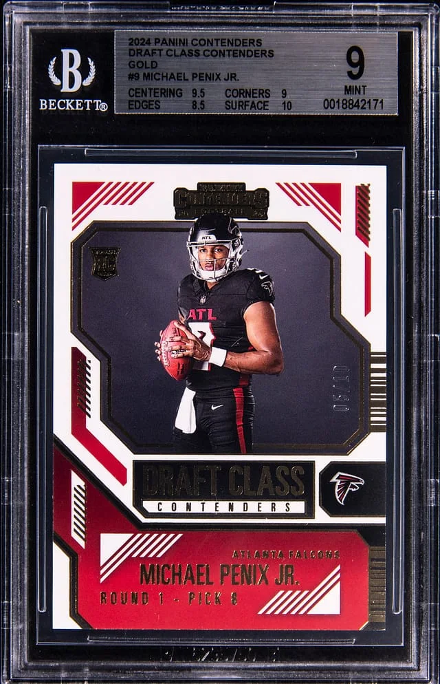 2024 Panini Contenders Michael Penix Jr. Draft Class Contenders Gold #9 card image